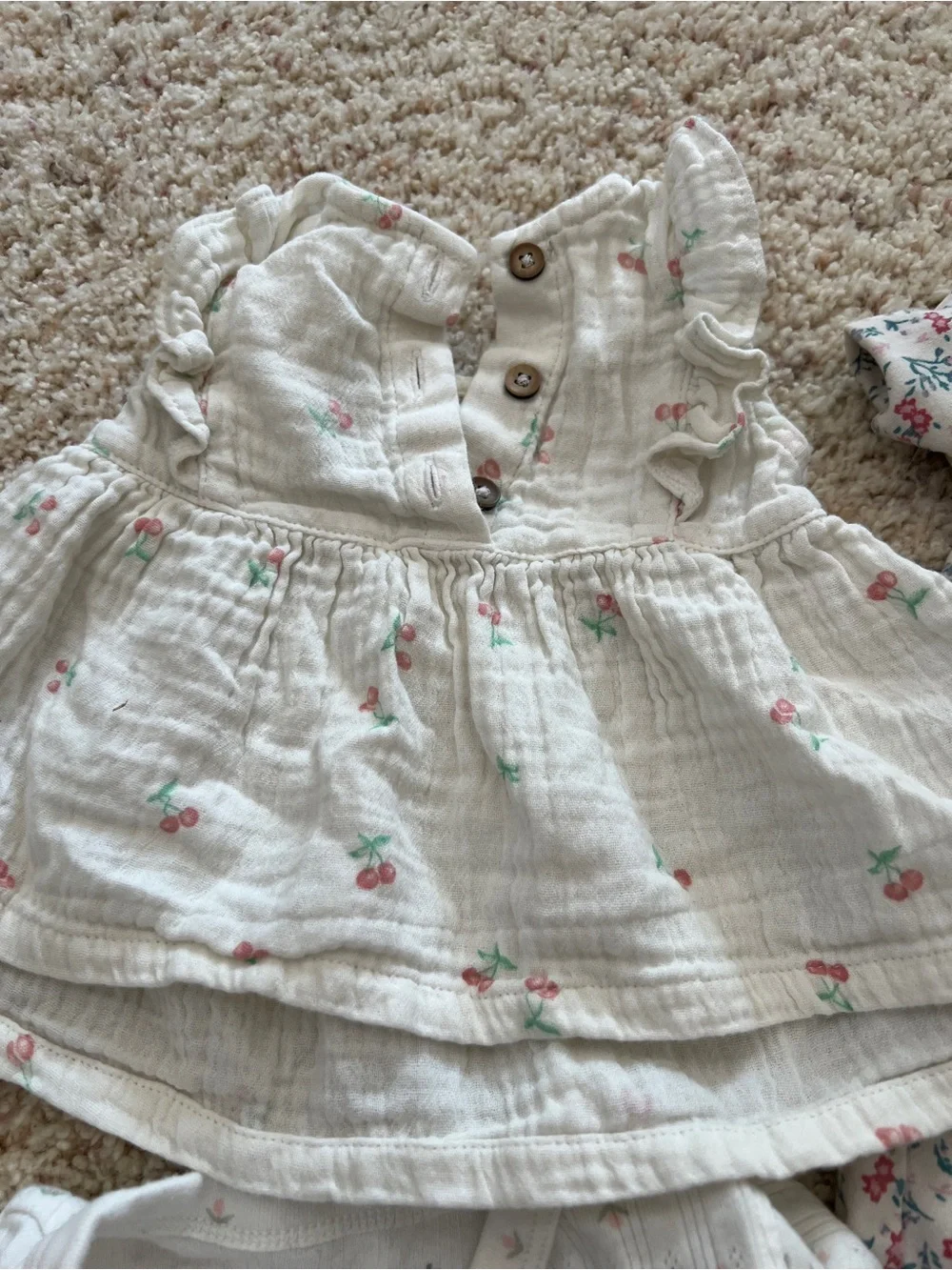 Carter's Floral & Solid Baby Clothing Set — Pink, White, Blue
